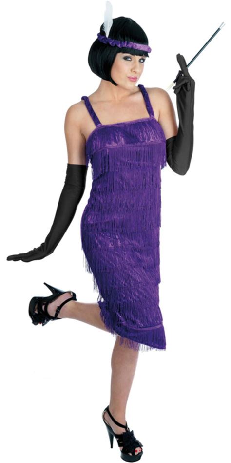 Purple Ladies Roaring 1920s Flapper Dress Chicago Jazz Gangster Fancy