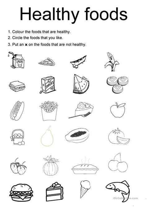 Some of the worksheets displayed are eating a balanced diet, grade 3 kazikidz teaching material, what is a balanced diet grades 1 3, a balancing act, lesson 7 by the end of making good food choices and, healthy choices healthy children, nutrition education lesson plans for primary schools, health. HEALTHY FOODS worksheet - Free ESL printable worksheets made by teachers