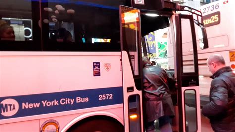 Mta New York City Bus 2015 Prevost X3 45 2572 On The Sim26 Leaving 42 St 7th Av Youtube