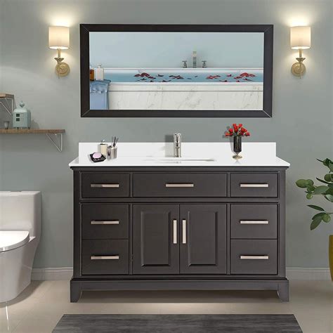 This bathroom vanity has immense sto… Vanity Art 60" Single Sink Bathroom Vanity Set Super White ...