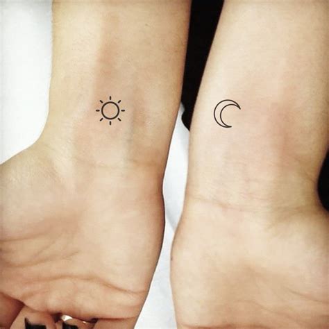 Matching Moon And Sun Temporary Tattoo Set Of 22 Etsy Tatuajes De Hijas Tatuajes A Juego