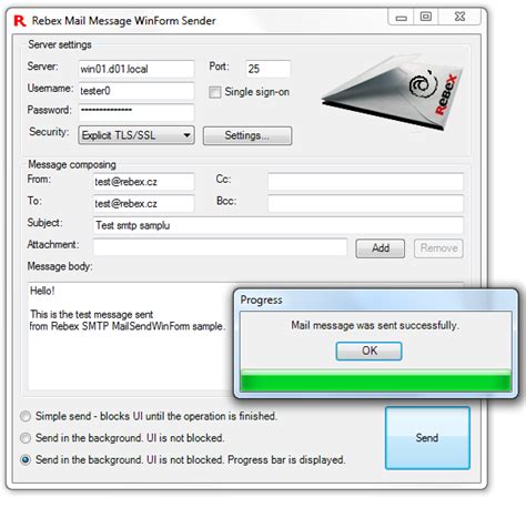 Winform Mail Sender Application Sample Rebexnet