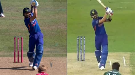 Watch Kohlis Six Draws Comparisons To Shot Of The Tournament Vs Shaheen Cricket