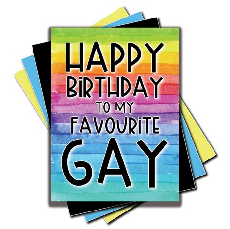 gay card happy birthday to my favourite gay novelty greeting etsy