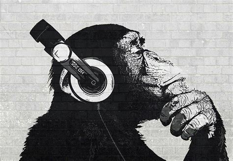 Banksy Dj Monkey 2 Painting By Banksy Pixels