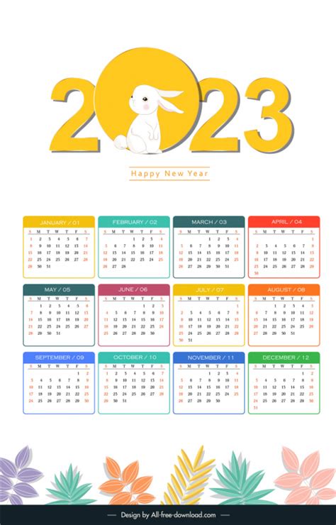 2023 Calendar Vectors Free Download Graphic Art Designs