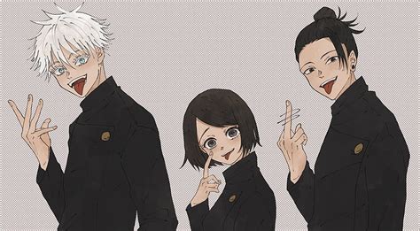 Anime Jujutsu Kaisen Satoru Gojo Suguru Geto Shoko Ieiri Brown