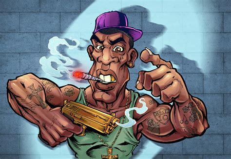 Crook Character Gang Banger Digital Art By Flyland Designs