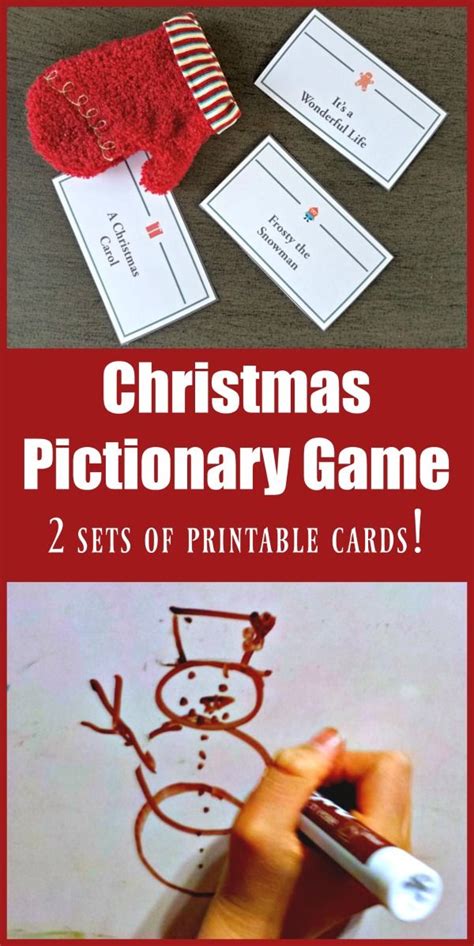 Christmas Pictionary Words And Charades Game Printable Cards In 2022