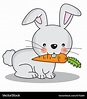Rabbit eating a carrot Royalty Free Vector Image