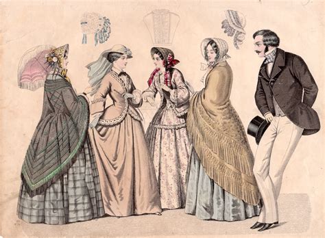 1860s fashion stock photos and images. The Paper Collector: Fashion plate, c. 1860s