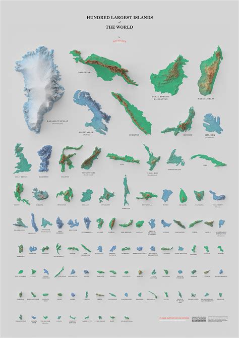 A Fascinating Poster Of The 100 Largest Islands In The World