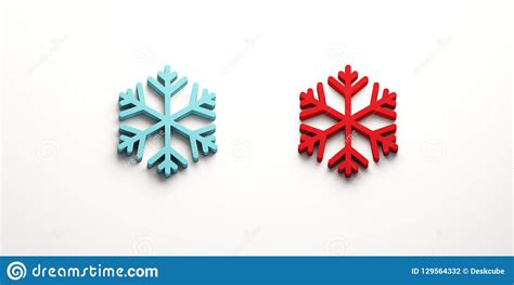 Two Snowflakes - 3D Render Illustration Stock Illustration ...