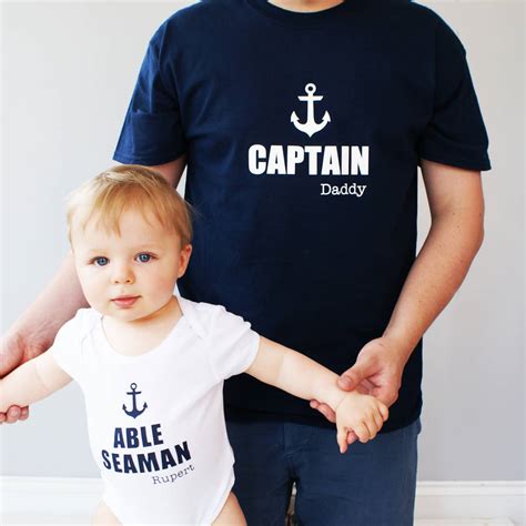 Personalised Daddy And Me Sailor Bodysuit Set By Sparks Clothing