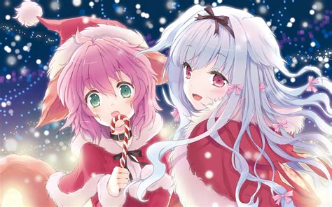 Cute Anime Girl Christmas Wallpaper Celebration Hd Desktop Windows Download Hd Windows Apple