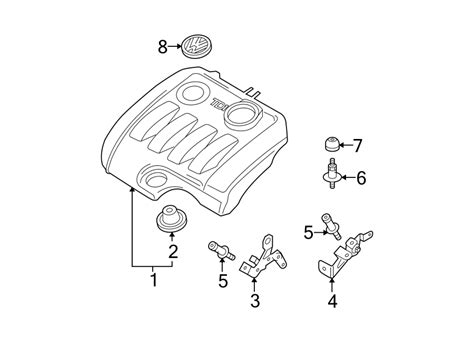 Low pressure oil switch 20. 2004 Volkswagen Jetta Wagon Engine Cover Grommet. 100 ...
