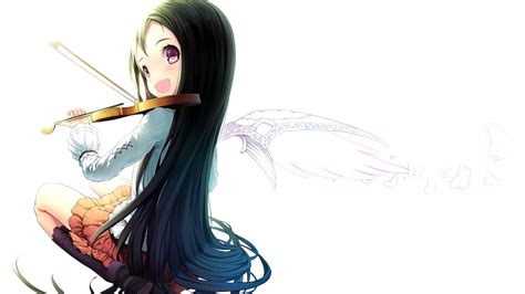 Wallpaper Illustration Anime Girls Wings Cartoon Black Hair