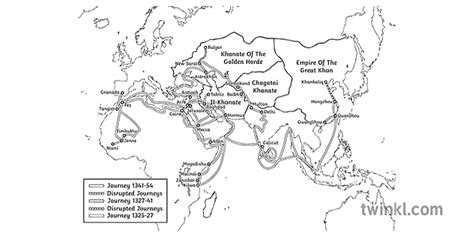 Ibn Battuta Rimor Map Illustration Twinkl