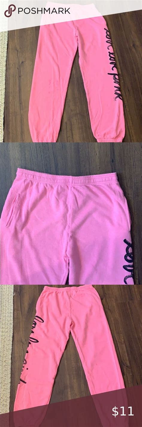 Pink Victorias Secret Jogger Sweatpants Pink Lounge Pants Victoria