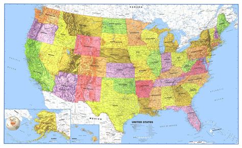 Usa Classic Elite Wall Map Mural Poster Laminated 24x36 United States