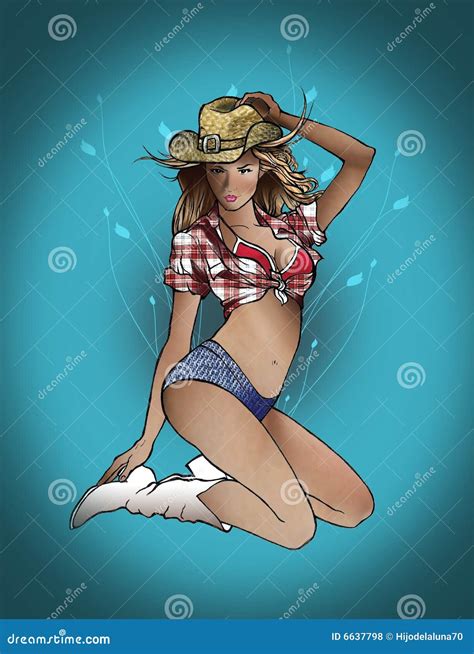 Posing Cowgirl Vector Illustration 5600104