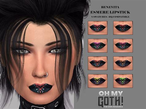 The Sims Resource Oh My Goth Esmere Lipstick Hq Eyebrows Eyelashes