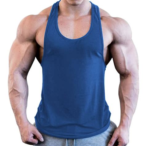 Men Gym Singlet Stringer Muscle Fit Tank Tops Fitness Workout Shirt Spandex Custom Design Men