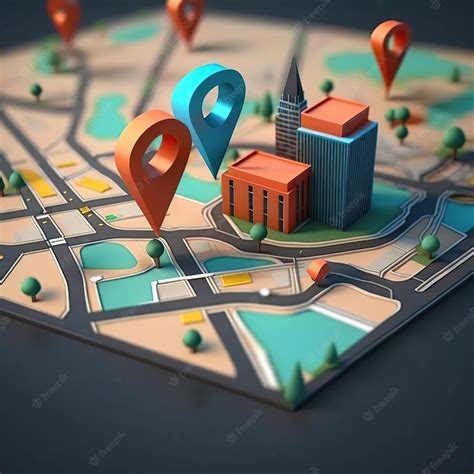 Premium Ai Image Pin Pointed Local On Map Isometric View Generative