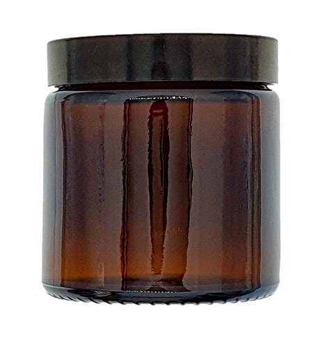 120ml Amber Brown Glass Jar With Black Urea Lid Avalon Cosmetic Packaging