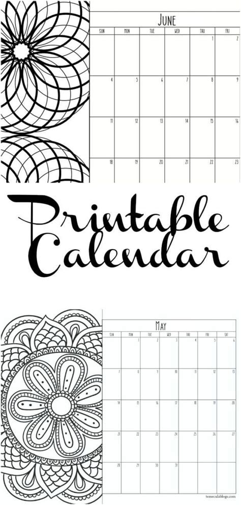 4 Month View Printable Calendar Printable Calendar Pages Coloring