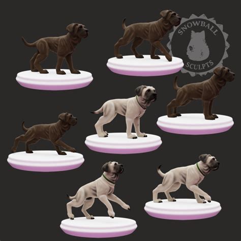 3d Printable Mastiff Set By Snowball Sculpts