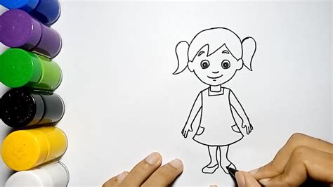 Cara Mudah Menggambar Orang Perempuan How To Draw A Girl Very Easy Youtube