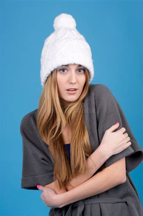 Beautiful Woman In Winter Hat Stock Photo Image Of Comforter Girl