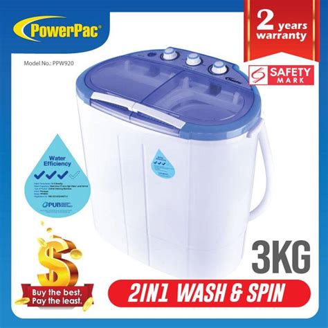 Powerpac 2in1 Mini Washing Machine Ppw920 Ntuc Fairprice