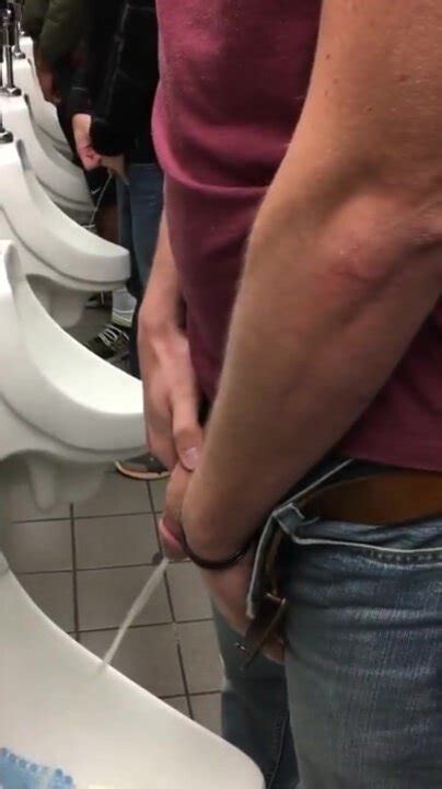 Spy Airport Urinal Piss By Guy With Big Cut Cock