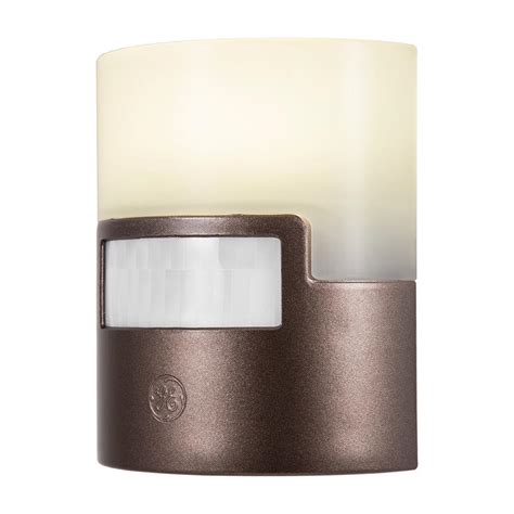 Ge Motion Activated Led Night Light Faux Bronze 26140 The Home Depot