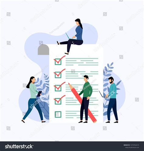 Survey Report Checklist Questionnaire Business Concept Stock Vector