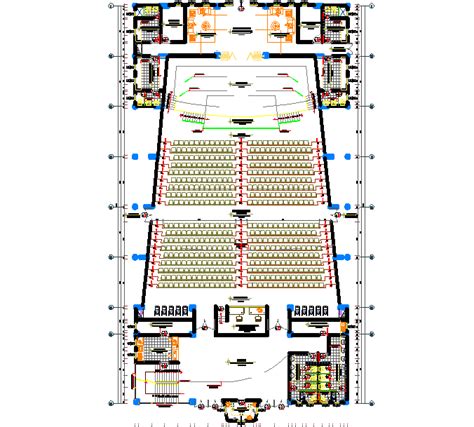 Big Auditorium Layout Plan Dwg File Cadbull