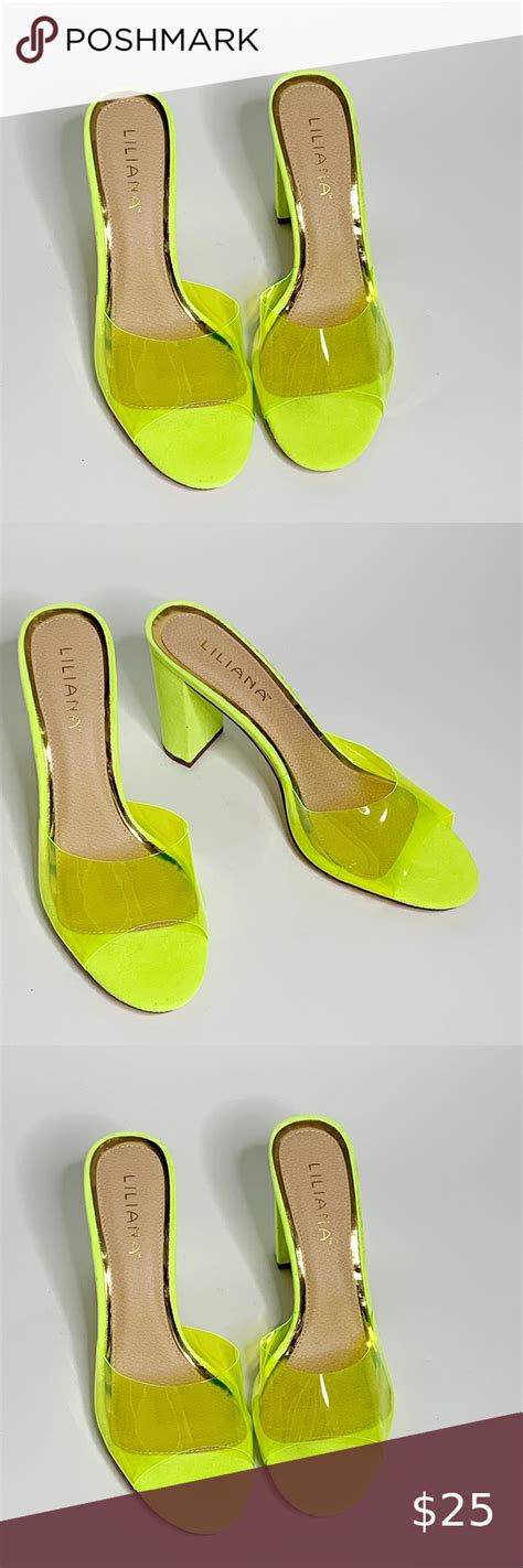 Liliana Neon Yellow Slip On Heels Shoes Women Heels Heels Neon Yellow