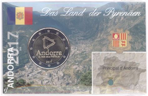2 Euro Coincard Infokarte Andorra 2017 Land In Den Pyrenäen Eurofischer