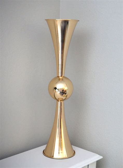 Gold Double Trumpet Vase Wedding Centerpiece By
