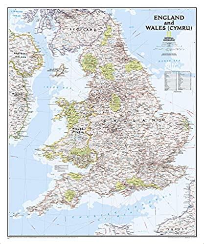National Geographic England And Wales Classic Wall Map Laminated 30