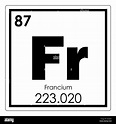 Francio elemento químico tabla periódica ciencia símbolo Fotografía de ...
