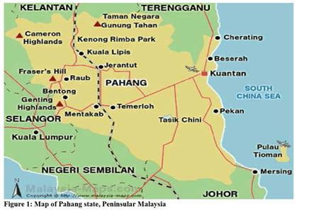 Map Of Pahang State Peninsular Malaysia Download Scientific Diagram