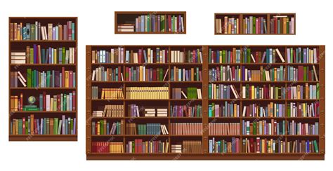 Premium Vector Book Shelves And Bookcase Of Library Or Bookstore