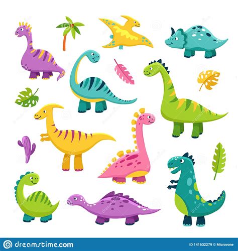 Cute Dino Cartoon Baby Dinosaur Stegosaurus Dragon Kids