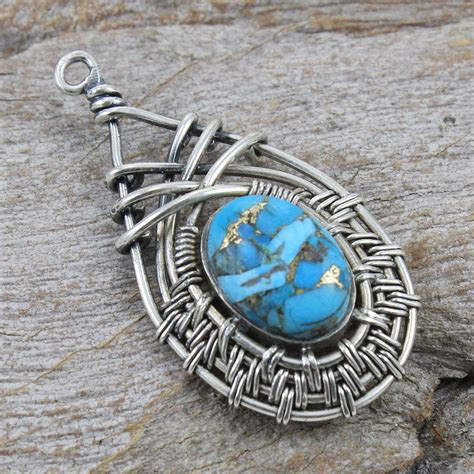 Handmade Blue Copper Turquoise Gemstone Sterling Silver Designer