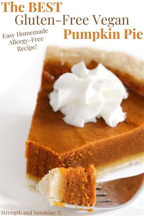 The Best Gluten Free Vegan Pumpkin Pie Is On A Plate With A Fork