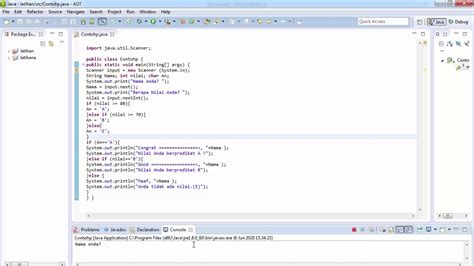 Contoh Program Java IF Else Struktur Program Keputusan Run To Netbeans