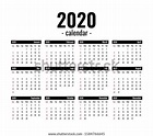 2020 Leap Year Calendar Template On : image vectorielle de stock (libre ...